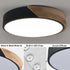 Modern Black and Wood LED Flush Mount Ceiling Light